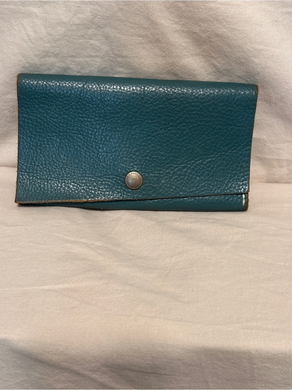 Portland Leather Trifold Wallet in Teal - Classic Women's Accessory